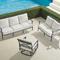 Carlisle 3-pc. Sofa Swivel Set In Slate Aluminum - Quick Dry, Sailcloth Air Blue - Frontgate