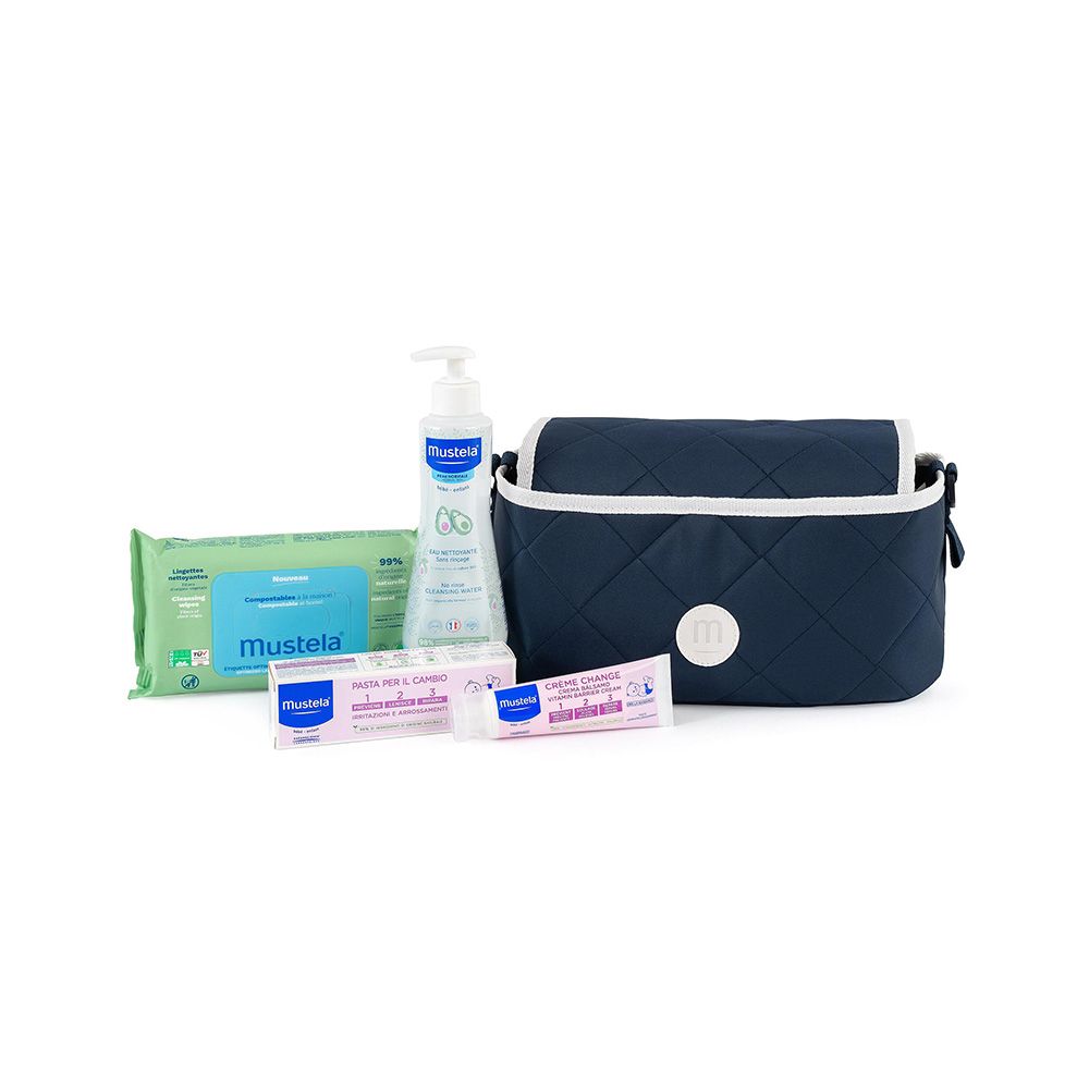 Mustela Organizer Passeggino Fluido Detergente + Salviette Pasta Per I