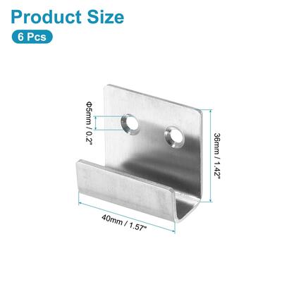 6Pcs Mounting Bracket, Stainless Steel Wall Hanger