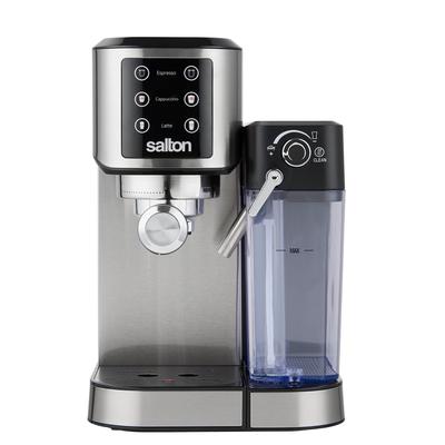 Salton Barista + 3-in-1 Espresso, Cappuccino & Latte Machine with Milk Removable Container - N/A