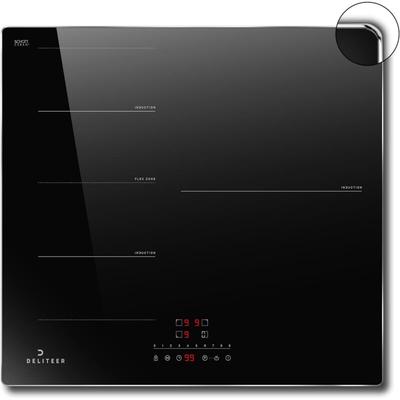 Induction Hob 3 Plates, Built-in Induction Hob with Frame, Self-sufficient Hob, Flexible Zone for