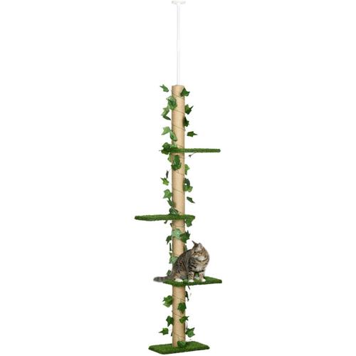 Pawhut - Kratzbaum, Katzenkratzbaum Deckenhoch, 202-242 cm, Kletterbaum, Katzenbaum