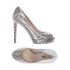 Guess Damen Pumps, Gr. 39, silber, Leder