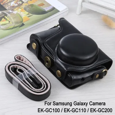 Ganzkörper kamera tasche für Samsung Galaxy Kamera EK-GC100 / EK-GC110 / EK-GC200 PU Leder Schutzhülle mit Riemen