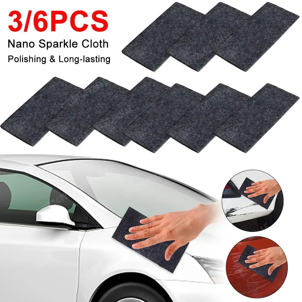 3/6 stücke Auto Nano Sparkle Tuch Auto Nano Kratzer Reparatur Entferner Tuch Auto Detaillierung Tuch Reinigung Werkzeug Für Glas leder Metall Image
