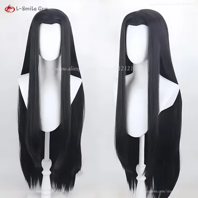 Illuli zoldyck cosplay perücken irumi zorudikku schwarz 100cm dickes mittel glattes haar hitze beständiges synthetisches haar halloween perücken Image