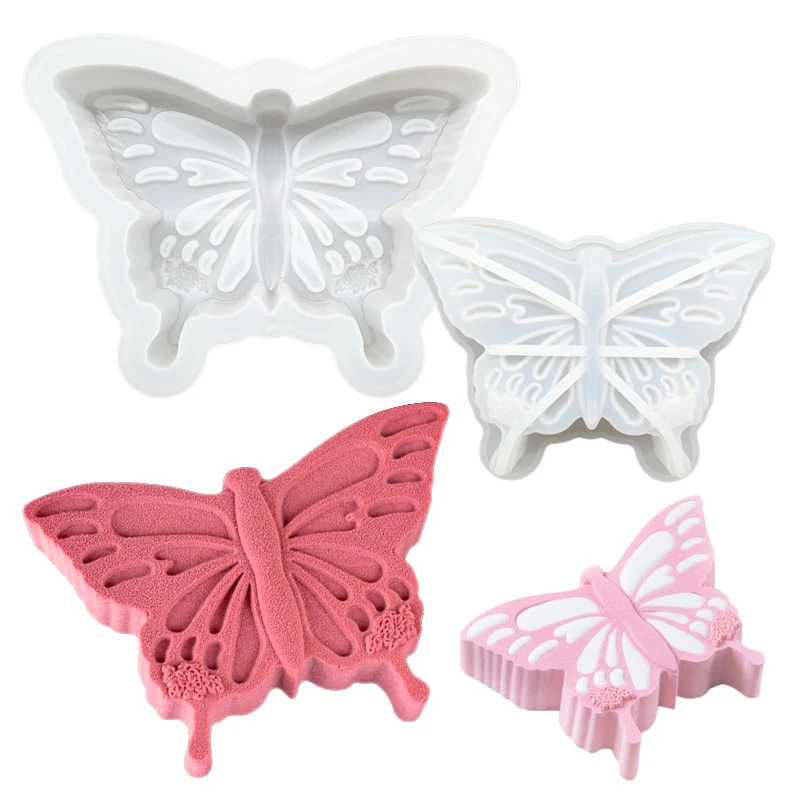 3d Schmetterling geformte Mousse Kuchen form Schmetterling Flügel Design Zucker Handwerk Silikon Pad Gebäck dekorative Form Dessert Backwerk zeuge Image