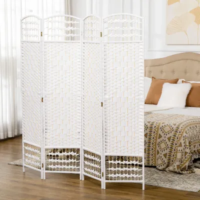Homcom 4 Panel Klapp raumteiler 160x170 cm für Wohnzimmer Image