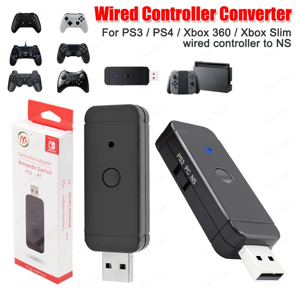 Für ps4 xbox ein kabel gebundener drahtloser controller adapter für nintendo switch ps3 pc Image