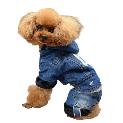 Verdicken Warm Hund Kleidung Winter Haustier Outfit Denim Jeans Hund Overall Welpen Chihuahua Yorkie