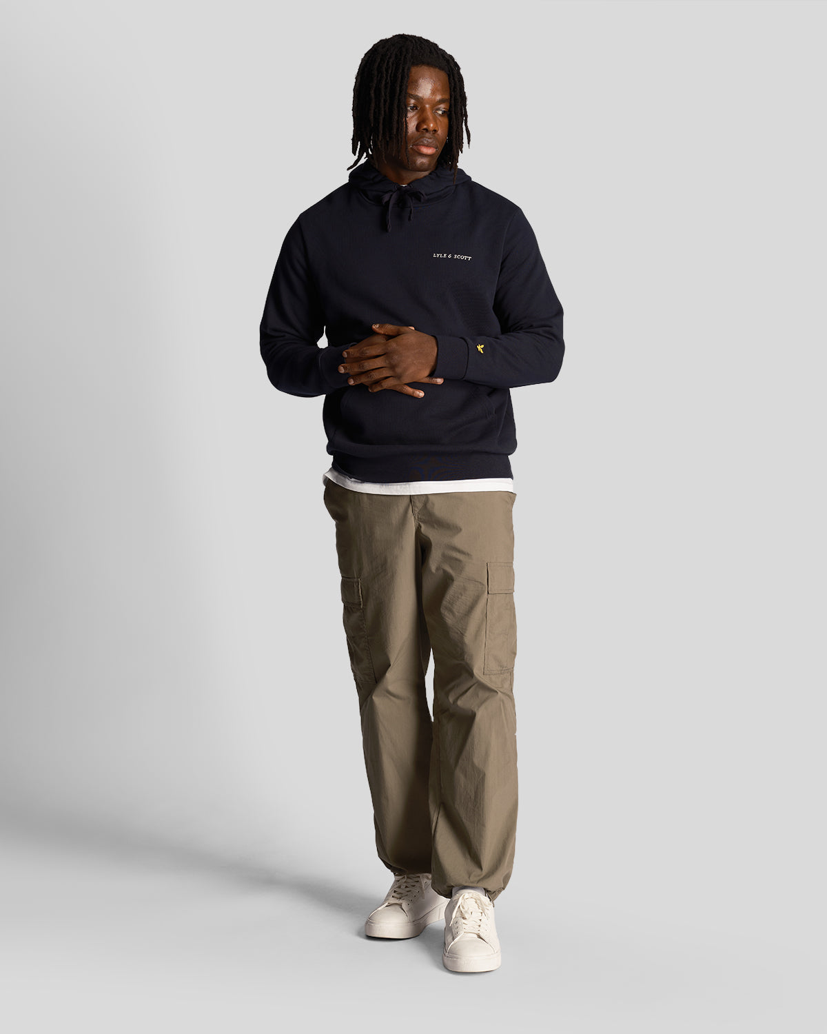 Lyle & Scott Herren-Hoodie mit Loopback-Stickerei in Marineblau Image