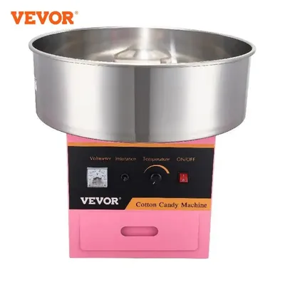 VEVOR Electric Cotton Candy Machine Commercial Floss Maker with Stainless Steel Bowl Sugar Scoop and