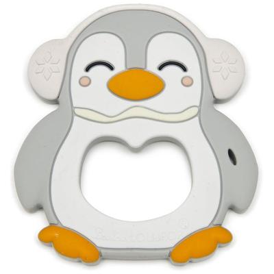 Loulou Lollipop Silicone Teether - Peguin/Grey