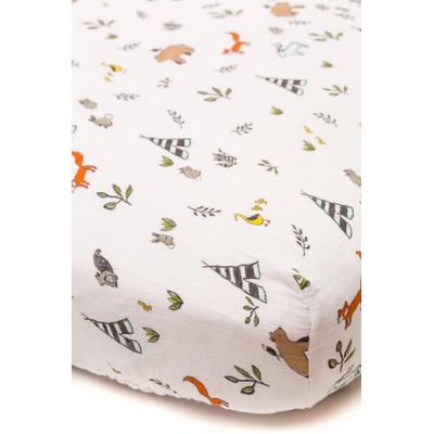 Little Unicorn Cotton Muslin Fitted Sheet - Forest Friends