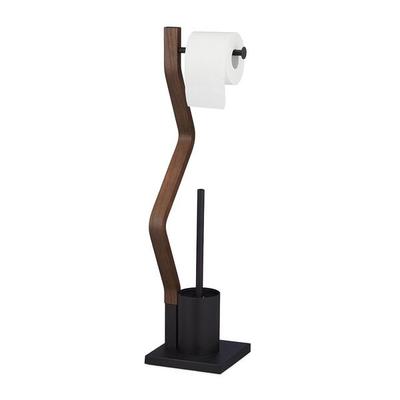relaxdays 2-in-1 WC-Garnitur mit Zickzack-Standbein, 18.5x75 cm
