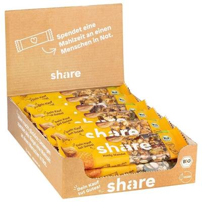 Share 15er-Pack Bio-Nussriegel »Honig & Mandel« gelb