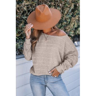 Rib Knit Round Neck Long Sleeve Jumper