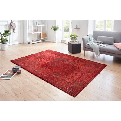 Teppich HANSE HOME "Plume" Gr. 3, rot, B:120cm H:9mm L:170cm, Kunstfaser, Teppiche, Kurzflor, Used-Look, Teppich, Vintage, Esszimmer, Wohnzimmer, Flur Image