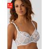 Bügel-BH LASCANA, Damen, Gr. 85, Cup C, weiß, Spitze, Obermaterial: 60% Polyamid, 20% Elasthan, 20% Polyester, sexy, BHs, mit transparenter Stickerei-Spitze, Dessous