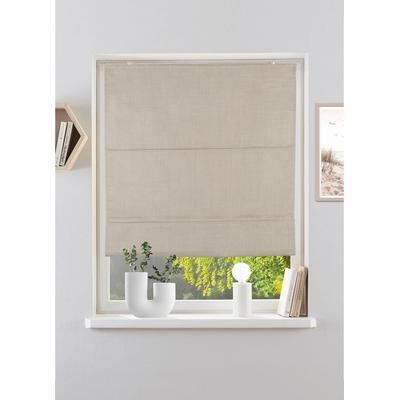 Rollo MY HOME "RIOLA" Gr. 8, beige (natur), B:100cm H:130cm, Polyester, Rollos, Faltrollo in trendiger Leinenoptik NEUHEIT Image