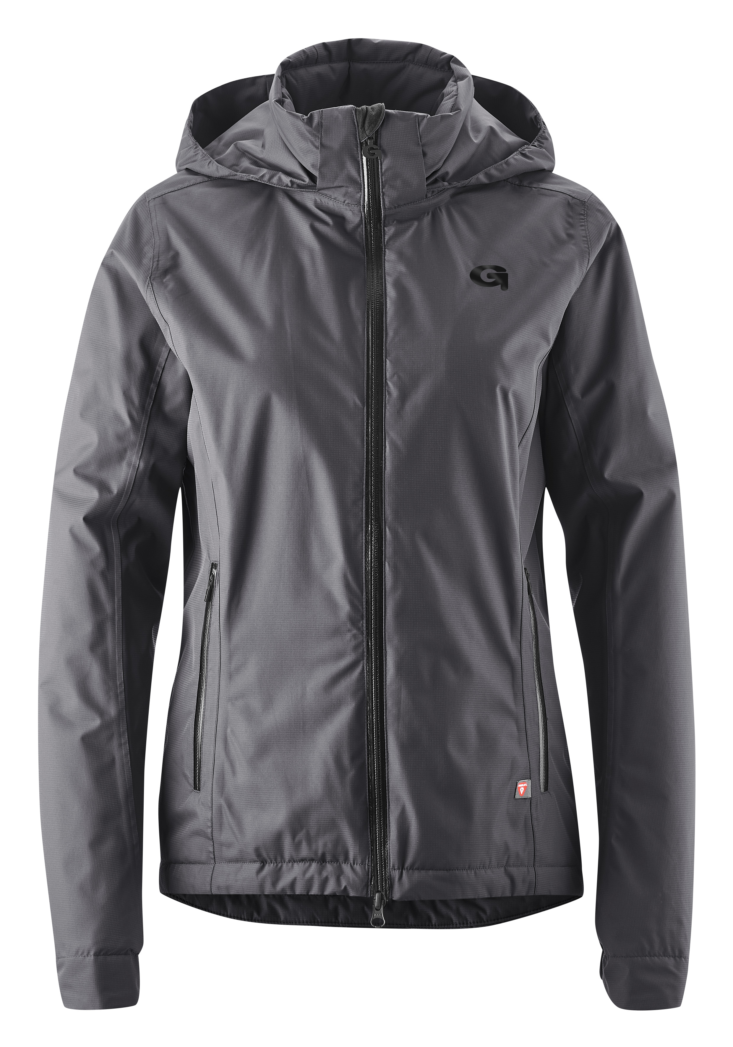 Fahrradjacke GONSO "Save Jacket Therm W", Damen, Gr. 42, grau, 100% Polyester, Jacken, Damen Regenjacke wind- und wasserdicht, Radjacke mit Kapuze Image