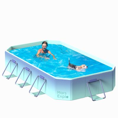 TEMU Mars Explo Foldable Non-inflatable Swimming Pool,portable Pool For Adult With Metal Bracket, Dog Pool, Collapsible Family Pool For Outdoor, Backyard, Rectangular,113