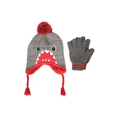 Mountain Warehouse - "Trapper" Hut- und Handschuh-Set Haifisch für Kinder (Grau)