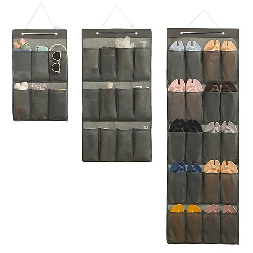 Wandmontierter Schuhschrank-Organizer aus Stoff für Kleinigkeiten, Aufbewahrungstasche, die über der Tür hängt, Stofftasche Image