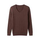 Men's Pullover Sweater Jumper Cropped Sweater Knit Sweater Ribbed Cable Knit Knit Regular Knitted Plain V Neck Fashion Casual Daily Wear Date Clothing Apparel Fall Winter Dark Navy Dark Green M L