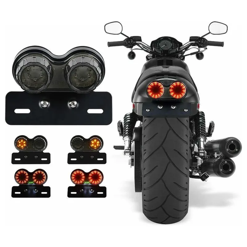 1 pz universale moto modificato fanale posteriore fanale posteriore lampada freno veicolo da crociera Retro veicolo modificato LED fanale posteriore integrato 12V