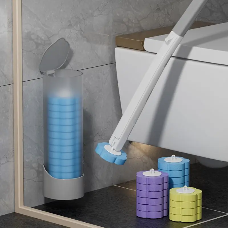 Einweg-Toiletten bürste Schwamm Ersatz kopf Toiletten bürste Set keine Sackgassen Dekontamination Haushalt kann Toiletten bürste werfen