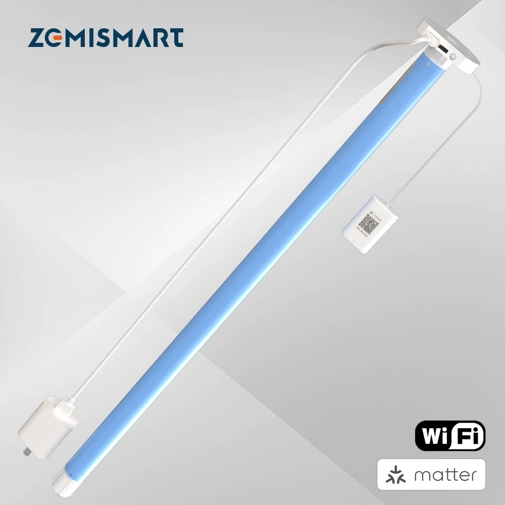 Zemismart Matter Over WiFi Plug-In Smart Rollos Motor für 17 25 28 mm Tube Homekit Google Home Smartthings Control Image
