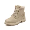 2024 Herbst frühen Winter Schuhe Frauen Stiefeletten flache Marke Damenmode Stiefel dicke Sohle schwarz gelb rosa plus Größe 42 a4897