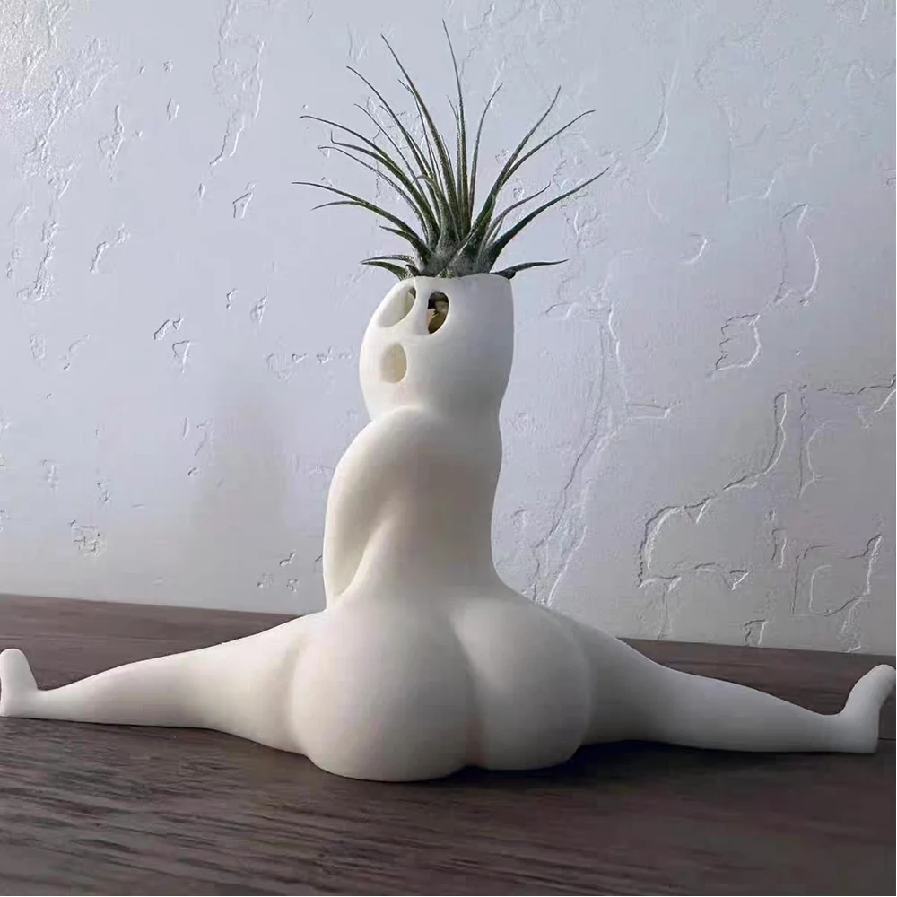 Lustige Vase Blumenarrangement Kunststoff Blumentopf Big Booty Ghost Pflanzer Trockenblumenflasche Kreative süße Blumenvase Home Decor Image