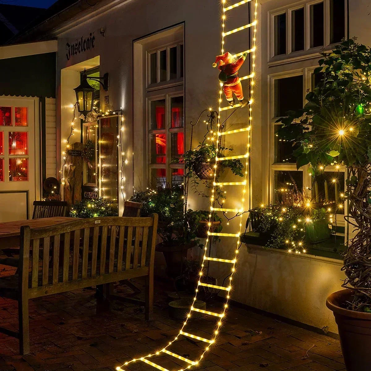 LED-Leiter Licht für Weihnachts mann nach Hause Weihnachts dekor String Lampe Indoor Outdoor Fenster Garten Weihnachts baum hängen Streifen Licht