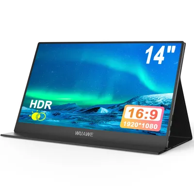 14-inch Portable Monitor, 1920*1080 16:9 USB-C HDMI and Type-C Travel Monitor, External Second