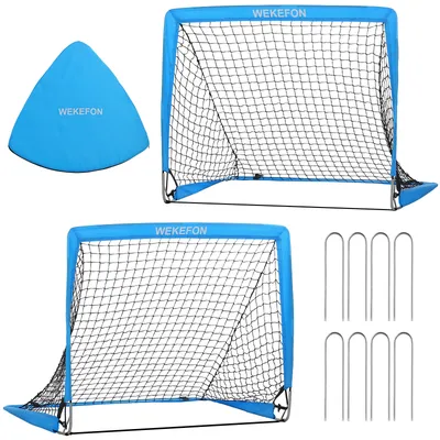 Soccer Goal Kids Soccer Net for Backyard Set of 2 - Size 2.9'x2.4' Portable Pop Up Practice Mini