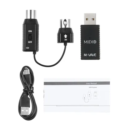 M-VAVE MS1 Mini Wireless Transmission System MIDI System MIDI Wireless Adapter Plug and Play Support