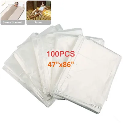 100pcs Sauna Blanket 47"x86" Liners Disposable Body Wrap Sauna Blanket Accessories Plastic Sauna