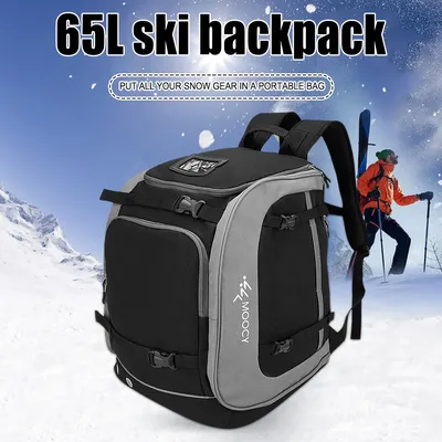 65L Outdoor Ski Bag Large Capacity Waterproof Breathable Skiing Boot Backpack Storage Helmet Coat