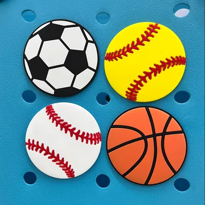 4pcs Sports Charms for Bogg Bag, Accessories Charms PVC Rubber Compatible with Bogg Bag Original All