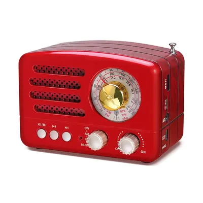 Small Retro Vintage Radio with Bluetooth, Portable Transistor Radio AM FM, Rechargeable Battery