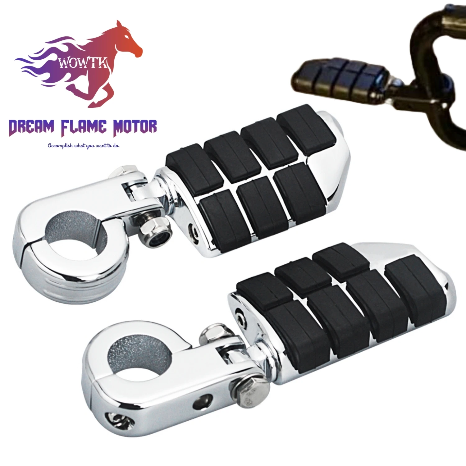 32mm Motors chutz Motorräder Crash Bar Autobahn Fuß Heringe Mount Pedal für Harley Yamaha Honda Dyna Davidson Softail Slim Fat Boy Street Bob 114 Motorradzubehör Image