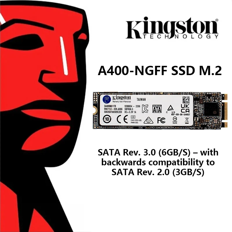 Kingston A400-NGFF SSD M.2 2280 Interne Solid-State-Laufwerke 2 TB 1 TB 480 G 240 G 120 G M.2 SSDs SATA-Festplatte für Laptop-Desktop-PC Image