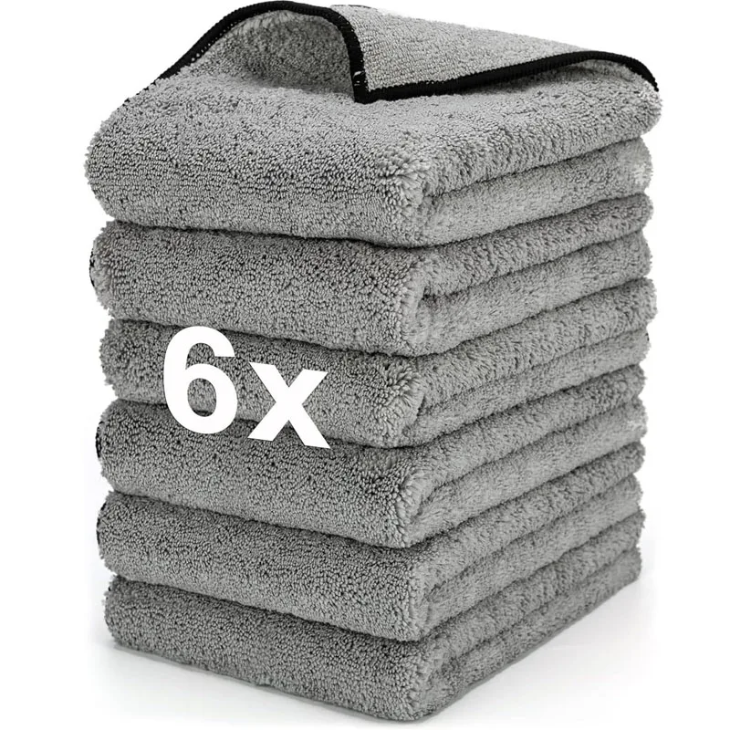 6 stücke Mikrofaser Twist Auto Waschen Handtuch Professionelle Auto Reinigung Trocknen Tuch Handtücher für Autos Waschen Polieren Wachsen Detaillierung Image