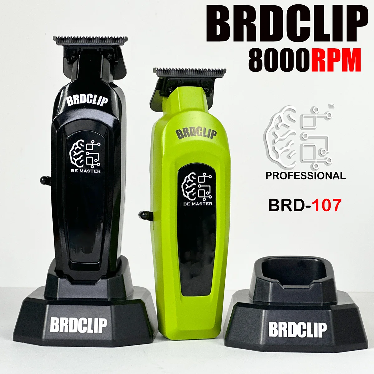 Professioneller Herren-Haarschneider, 0 Abstandsanpassung, DLC-Klinge, 2000 mAh, 8000 U/min, Haarschneidemaschine für Salonfriseur, BRDCLIP 107 Image