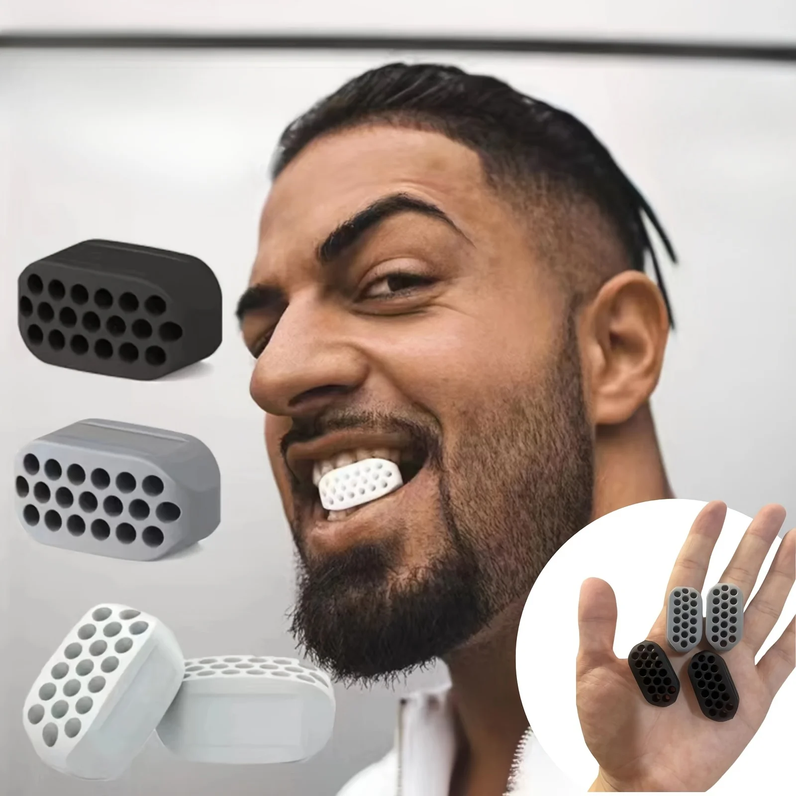 Gesichtsmuskeltrainer – Silikon-Kiefer-V-Gesichtstrainer zur Stärkung von Masseter-Muskeln und zum Formen der Kieferlinie Image