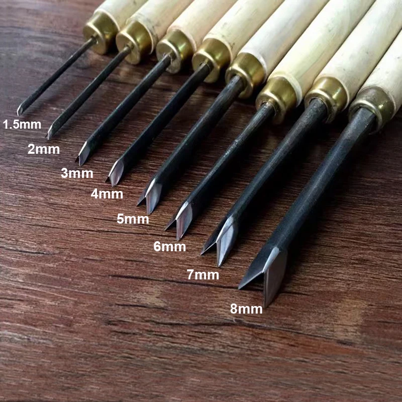 Holzbearbeitung Carving Messer Hand Carving Werkzeug Holz Meißel V-förmigen Trimmen Dreieck Messer 1,5mm 2mm 3mm 4mm 5mm 6mm 7mm 8mm Image