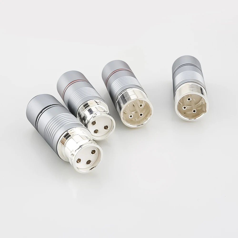 VD00S Hi-End versilberter Tellur-Kupfer-Stecker, männlich, weiblich, XLR-Stecker, Audio-XLR-Balance-Stecker für Audiokabel Image