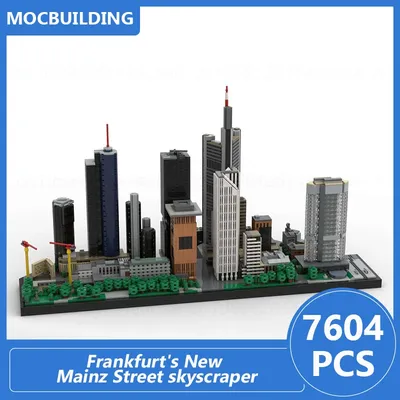 Frankfurts neue Haupt straße Wolken kratzer Architektur Modell Moc Bausteine DIY montieren Ziegel Sammlung Display Spielzeug Geschenke Image
